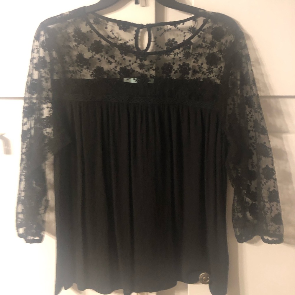 Black lace blouse worn 3 times